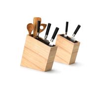 CONTINENTA Messerblock mit flexiblem Einsatz u, Utensilienbehälter, schräg, 31x9x28 cm 3317 4017167331706 Vorteilset – 2 Stück – inkl. 4 Edelstahl-Trinkhalme