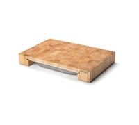 Continenta Planche à découper en hévéa Bois de Bout avec 1 tiroir (bac Gastro INOX) 48 x 32,5 x 6,5 cm