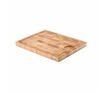 Continenta Planche Hévéa Bois de Bout à rigole et réservoir 37 x 29 x 2,7 cm, Marron