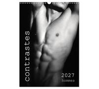 contrastes hommes (Calendrier mural 2027 DIN A3 horizontal), CALVENDO calendrier mensuel: Calendrier mensuel avec 13 photos en noir et blanc avec du nu artistique masculin