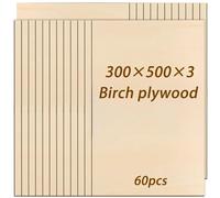 Contreplaqué de tilleul - Plaques de bois non traitées - 60 pièces - 30 x 50 cm - 3 mm - Adaptées à la gravure et à la découpe laser - Idéales pour la peinture et la modélisme