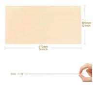 Contreplaqué de tilleul - Plaques de bois non traitées - Lot de 30 - 305 x 610 mm - Épaisseur : 3 mm - Adapté à la découpe laser - Pour la gravure et la découpe laser P2