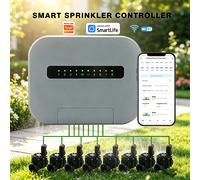 Contrôleur d'arrosage intelligent WiFi 6 ou 8 stations, système d'irrigation à électrovanne AC24V, télécommande par téléphone, compatible Tuya 8 Zone -Grey