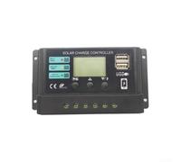 Contrôleur de charge de panneau solaire 10 A 20 A 30 A avec écran LCD et port USB prenant en charge les systèmes 12 V 24 V, avec circuit MOS de charge et anti-inondation (20 A)