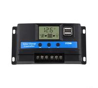 Contrôleur de charge solaire 12 V/24 V automatique | Plastique, écran LCD, multi-protection pour réverbère de camping-car, maison (30 A)