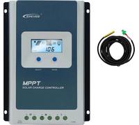 Contrôleur de charge solaire, efficacité MPPT supérieure à 99,5 %, supporte plusieurs types de batteries, Avec capteur, 30A, 12V 24V