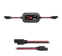 Contrôleur de charge solaire MPPT 10 A 12 V avec écran LCD, connecteur SAE pour batteries AGM Gel scellées inondées, régulateur de panneau extérieur avec câbles d'extension