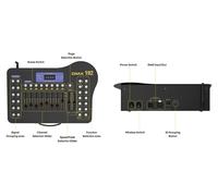 Contrôleur de lumière DMX512 sans fil - Console de mixage lumineuse 192 canaux - Avec émetteur et récepteur - Éclairage pour scène et DJ - 90–240V - Prise européenne