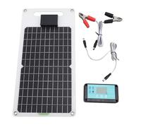 Contrôleur de Solaire 100A 12V 24V, Régulateur de Panneau Solaire en Silicium Monocristallin 50W avec un Port de Sortie DC DC Double Type C pour le Bateau de la Caméra de