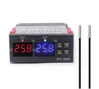 Contrôleur de Thermostat de température à Affichage numérique, capteurs à Double sonde pour réfrigérateur de Ferme, Thermostat de Refroidissement et de Chauffage
