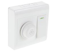 Contrôleur de Vitesse Ventilateur Plafond, Interrupteur Combiné Lumière | Commande Rotative, Usage Salon et Chambre, Panneau Mural Blanc en Plastique, Contrôle Simple