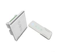 Contrôleur d'ouverture de fenêtre tactile DC 24 V, télécommande sans fil jusqu'à 100 m, entrée AC 220 V, interrupteur électrique 1 canal pour stores, blanc 86 x 86 mm