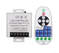 Contrôleur LED haute intensité 36 A avec télécommande 23 touches pour bandes monochromes DC 12-24 V avec coque en aluminium robuste et fonctions de synchronisation Argenté
