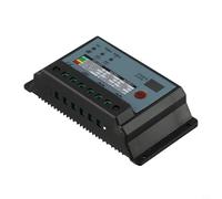 Contrôleur solaire à double batterie pour système PWM 12 V 24 V 10 A 20 A 30 A avec écran et fonctions de sécurité intégrées Coque ABS (30 A)