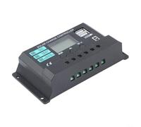 Contrôleur solaire industriel 12 V/24 V avec écran LCD, contrôle automatique de la lumière, circuit antireflet, protection contre les surcharges et les courts-circuits pour panneaux (10 A)