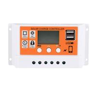 Contrôleur Solaire Pwm 30a 12v 24v avec Sortie USB | ABS Orange, Protection Décharge, Réglage Automatique Courant et Tension, pour Batteries Plomb