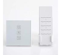 Contrôleur tactile intelligent pour ouvre-fenêtre électrique, sortie 2 canaux CC 24 V, entrée CA 100-240 V, interrupteur de panneau en verre avec télécommande, montage mural de type 86, blanc (48 W)