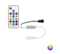 LEDKIA LIGHTING Contrôleur Variateur Mini Ruban LED RGBIC Numérique SPI 5-24V DC avec Télécommande RF RGB