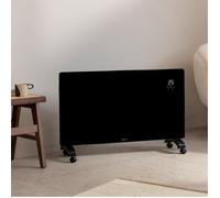 CREATE/WARM CRYSTAL 2500W / Convecteur électrique en verre avec WiFi et roues Noir/Application, puissance réglable, installation au sol ou murale, écran LED tactile, basse consommation