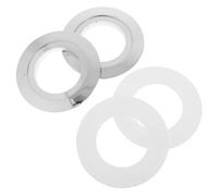 Convertisseur de Bouton de Chasse D'eau Double 2 Ensembles | Plastique à Anneau Superposé, Adaptation 38 à 48 ou 58mm, Pose Rapide, Deux Bagues Blanches et Chromées Incluses