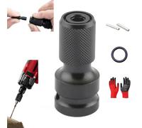 Convertisseur de douille à tige hexagonale de 1/4", entraînement carré de 1/2" vers adaptateur de douille hexagonale femelle de 6,35 mm, porte-embout à choc à dégagement rapide pour liquet et