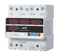 Convertisseur de tension 3 phases, 4 conducteurs, réinitialisation | Protection automatique contre les sur/bas, moniteur LCD en temps réel, valeurs limites réglables, courant nominal de 63 A