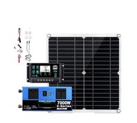 Convertisseur Puissance Kit Système Solaire 7000W avec Panneau 300W + Contrôleur 100A + Onduleur 12V/24V À 110V/220V pour Maison/RV/Camping(110V Solar kit)