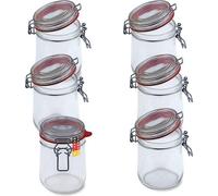 Convient pour les récipients de culture ou de fermentation, 800 ml, 6 récipients avec clip de fermeture en fil métallique pour le stockage des bouteilles vides