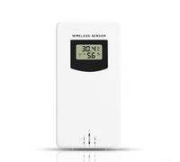 Convient pour station météorologique FanJu capteur de température et d'humidité extérieure, sans fil 433,92 MHz, distance de transmission de 60 mètres avec support mural pour remplacer la sonde (blanc