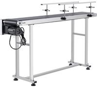 Convoyeur à bande, table de convoyeur 59 x 7,8 pouces, convoyeur à bande motorisé en acier inoxydable robuste pour applications de codage à jet d'encre, bande PVC alimentée, antistatique, vitesse régl