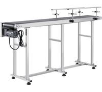 Convoyeur à bande, table de convoyeur 71 x 7,8 pouces, convoyeur à bande motorisé en acier inoxydable robuste pour applications de codage à jet d'encre, bande PVC alimentée, antistatique, vitesse régl