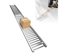 Convoyeur à rouleaux par gravité pliable, table de convoyage non motorisée | Rampe à rouleaux pour la manutention et le chargement de marchandises en entrepôt ou en usine(40 x 400cm)