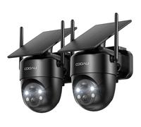COOAU 2K Camera Surveillance WiFi Exterieure sans Fil, Caméra Solaire 3MP | 360° PTZ, Wi-Fi 6, Recharge Basse Luminosité, Détection PIR Intelligente, Appairage Bluetooth, 2.4 GHz, IP66, 2 Paquets