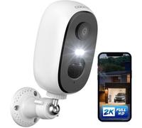 COOAU 2K Camera Surveillance WiFi Exterieure sans Fil IP Intérieure Caméra Vision Nocturne Couleur Détection de Mouvement PIR