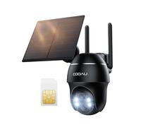 COOAU 4G LTE Camera Surveillance Extérieure sans Fil, 2K 3MP Caméra Solaire avec Carte SIM Sans WiFi, PTZ 360°, Détection de Mouvement, Vision Nocturne Couleur, Stockage Local Extensible & Cloud, IP66