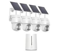 COOAU 4MP Camera Surveillance WiFi Exterieure sans Fil, Base + 4 Caméras | 365 Jours avec Panneau Solaire - 2.5K, 64 Go Stockage Local, Wi-Fi 6, 2.4/5GHz, 360° Panoramique, Zéro frais mensuels, Alexa