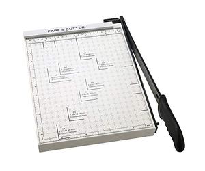 COOCHEER Coupe-papier professionnel pour photos - Massicot à levier - Appareil de reliure - Pour l'école et le bureau - Blanc - A4