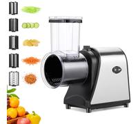 COOCHEER Hachoir électrique 5 en 1 Râpe multifonction pour légumes, 250 W taille légumes avec 5 lames, acier inoxydable