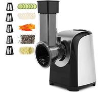 COOCHEER Râpe à légumes électrique avec 5 lames coniques - Cuisine - En acier inoxydable - Coupe-salade - Râpe à légumes multifonction