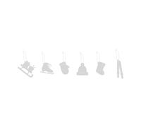 Cooee Design Décor Activités d’hiver suspensions de Noël. lot de 6 Acier inoxydable