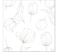 Cooee Design Serviettes Tulipa 33x33 cm Lot de 18 White