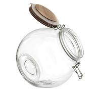 COOK CONCEPT Bocal de Conservation en Verre Bouchon en Acacia 1 L | Verre transparent, bouchon en acacia, contenance 1 L, hermétique, conservation pâtes fruits secs épices, naturel