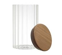 Home deco factory Bocal de conservation en verre KA0378 - Couvercle en acacia 70 cl Transparent
