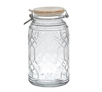 COOK CONCEPT Bocal de Conservation Verre Couvercle en Bambou 2,3 L | Verre, couvercle en bambou, contenance 2,3 L, hermétique, conservation aliments secs, cuisine, réutilisable, naturel