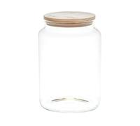 COOK CONCEPT Bocal en Verre Couvercle en Bois 2,9 L Transparent Cuisine | Verre, couvercle en bois, contenance 2,9 L, hermétique, conservation pâtes céréales fruits secs, éco-responsable, transparent