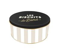COOK CONCEPT, BT6822, Boîte Métal Bistrot pour Bonbons et Biscuits - Rangement Esthétique et Pratique - Protection Contre Humidité et Insectes - Taille 22x68 cm - Couleur Noir, Vert, Beige