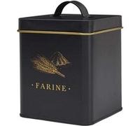 COOK CONCEPT - BT6812 Boîte en Métal Noir et Doré pour Conservation d'Ingrédients Secs, Design Élégant, Hermétique, pour Farine, Sucre ou Riz, Grande Taille