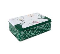 COOK CONCEPT - BT6834 - Boîte à Thé en Métal Fun 2 avec 6 Compartiments Amovibles - Idéale pour Ranger Vos Infusions et Thés en Sachet - Design Moderne - Couleur Vert - Taille Standard