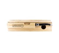 COOK CONCEPT Cave à Saucisson avec Couteau en Bois et INOX Beige Gris | Bois et inox, cave à saucisson, couteau inclus, décoration table bistrot, format H10,5x32,5 cm, entretien facile, beige gris