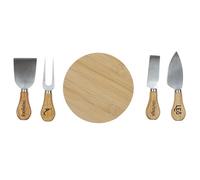 COOK CONCEPT Coffret à Fromage 4 Couteaux Inox et Planche Bois | Inox et bois, coffret à fromage, 4 couteaux spécifiques, planche de service, idée cadeau, convivial